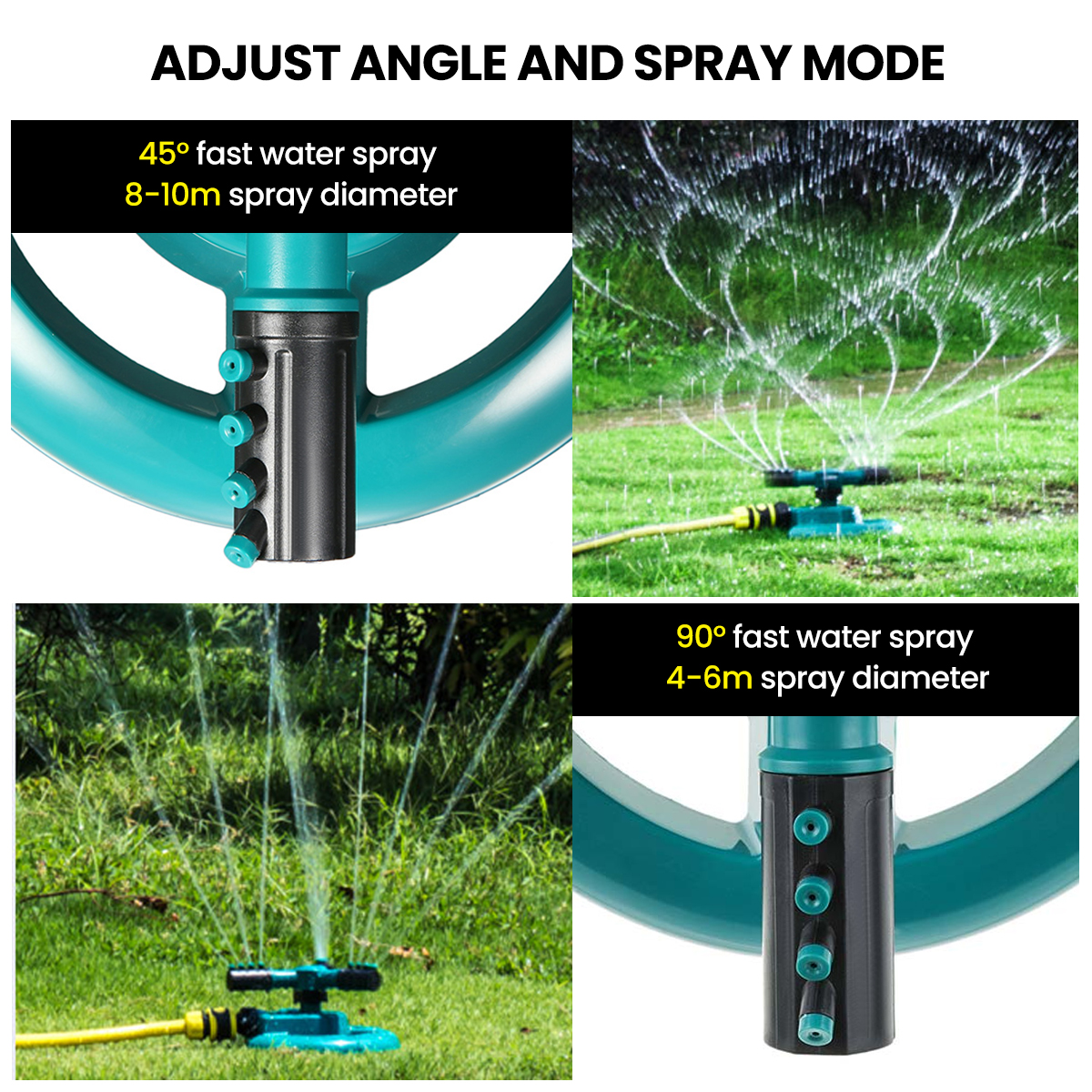 Lawn Sprinkler Automatic Garden Water Sprinklers Irrigation Rotation 360° US