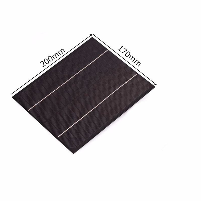 6W 18V Portable Monocrystalline Silicon Epoxy Solar Panel With 5521DC Battery Clip 6