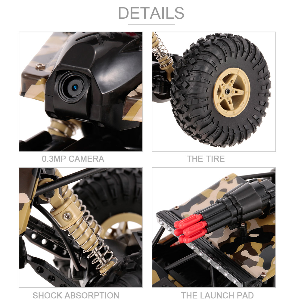 Wltoys 18428-A 1/18 2.4G 4WD Missile Rc Car With 0.3MP WIFI FPV Off-road Rock Crawler RTR Toy - Photo: 10
