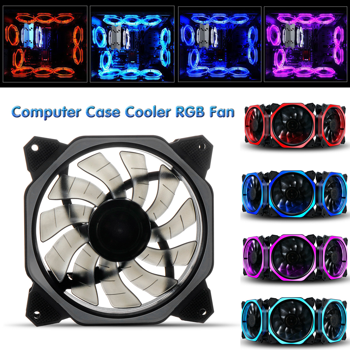 1PC 120mm 3Pin 4Pin Monochrome Color Light Cooling Fan for Desktop PC Computer