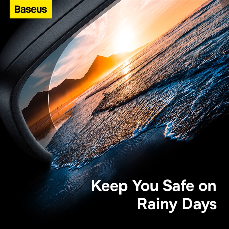 Baseus 2PCS Car Clear Rearview Mirror Rainproof Film Anti Fog Sticker Waterproof Film Glare-repelling Clarity Visible