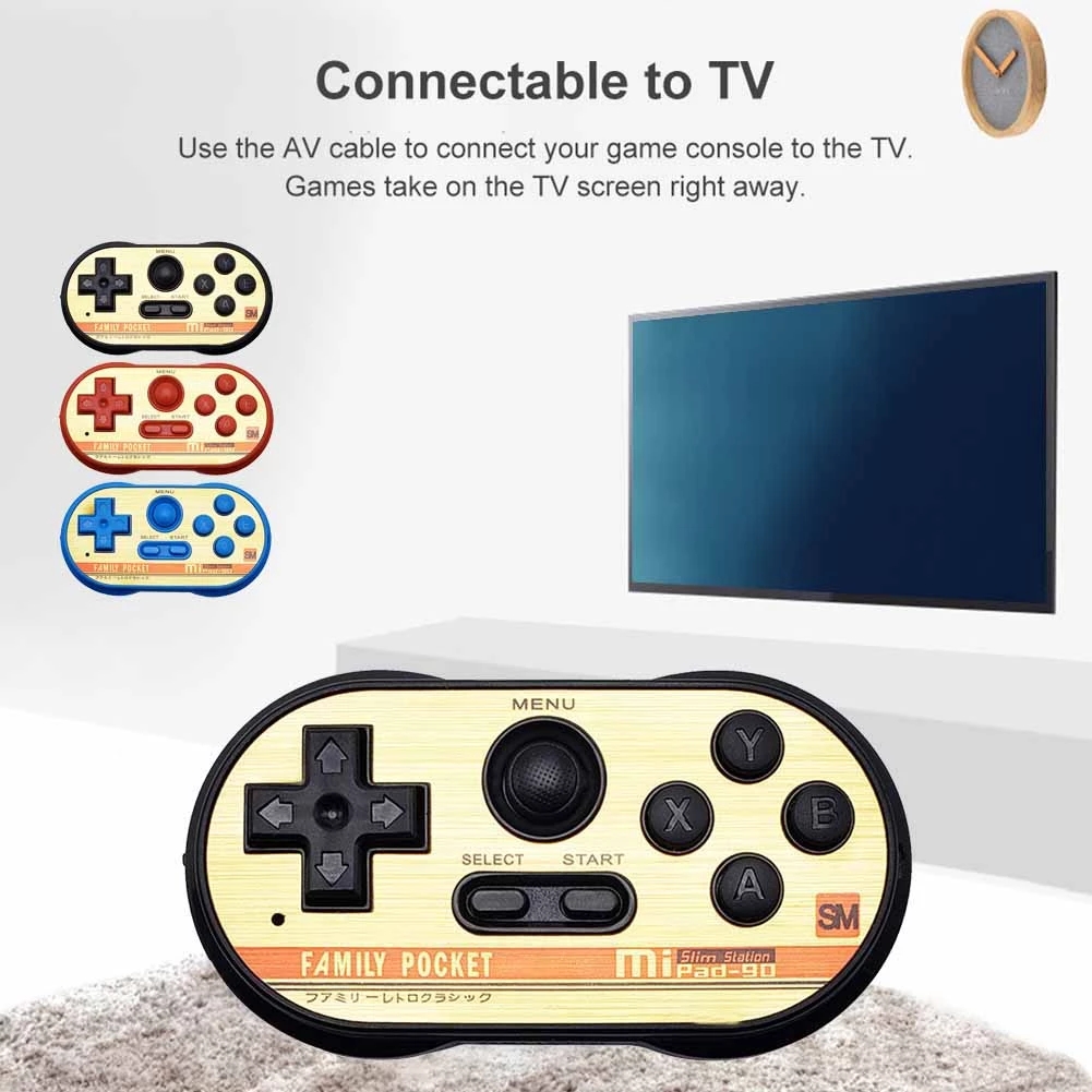 Mipad 90SM  20 Games Handheld Mini Game Console 8 Bit AV Output Dual Players Portable Retro Game Playing