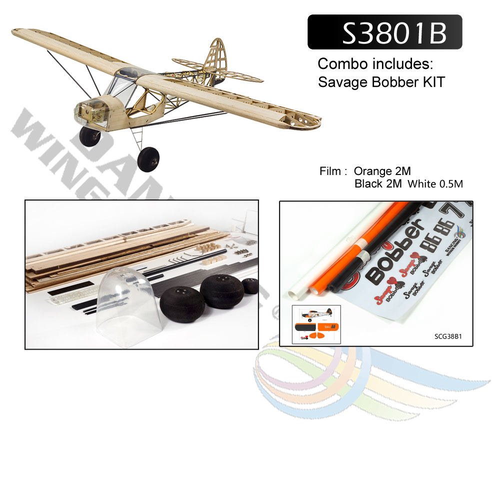 Dancing Wings Hobby S38 Savage Bobber 1000mm Wingspan Balsa Wood RC Airplane KIT/ KIT+Power Combo