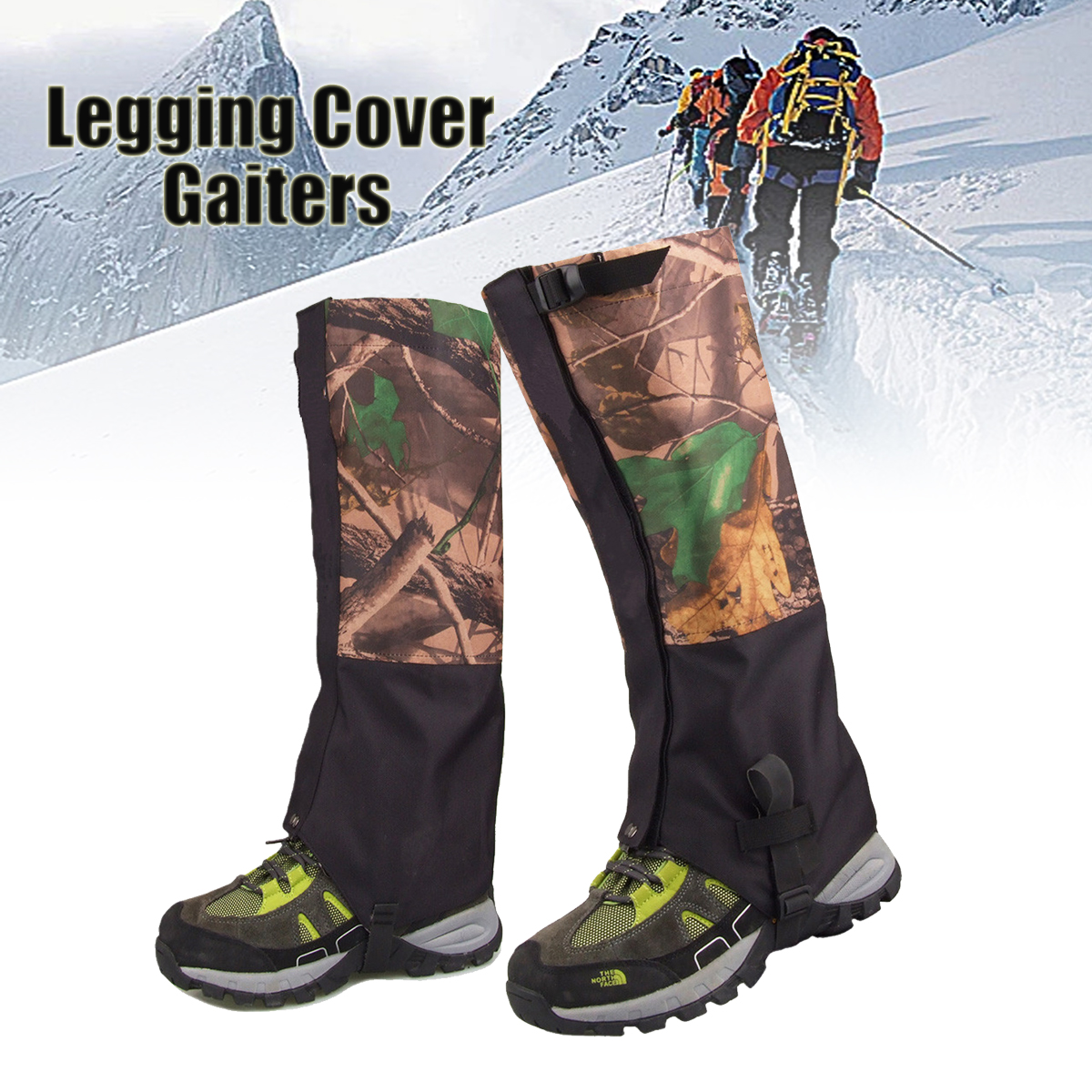 

1 Pair Camouflage Waterproof Outdoor Climbing Hiking Snow Gaiters Leg Cover Boot Legging Wrap