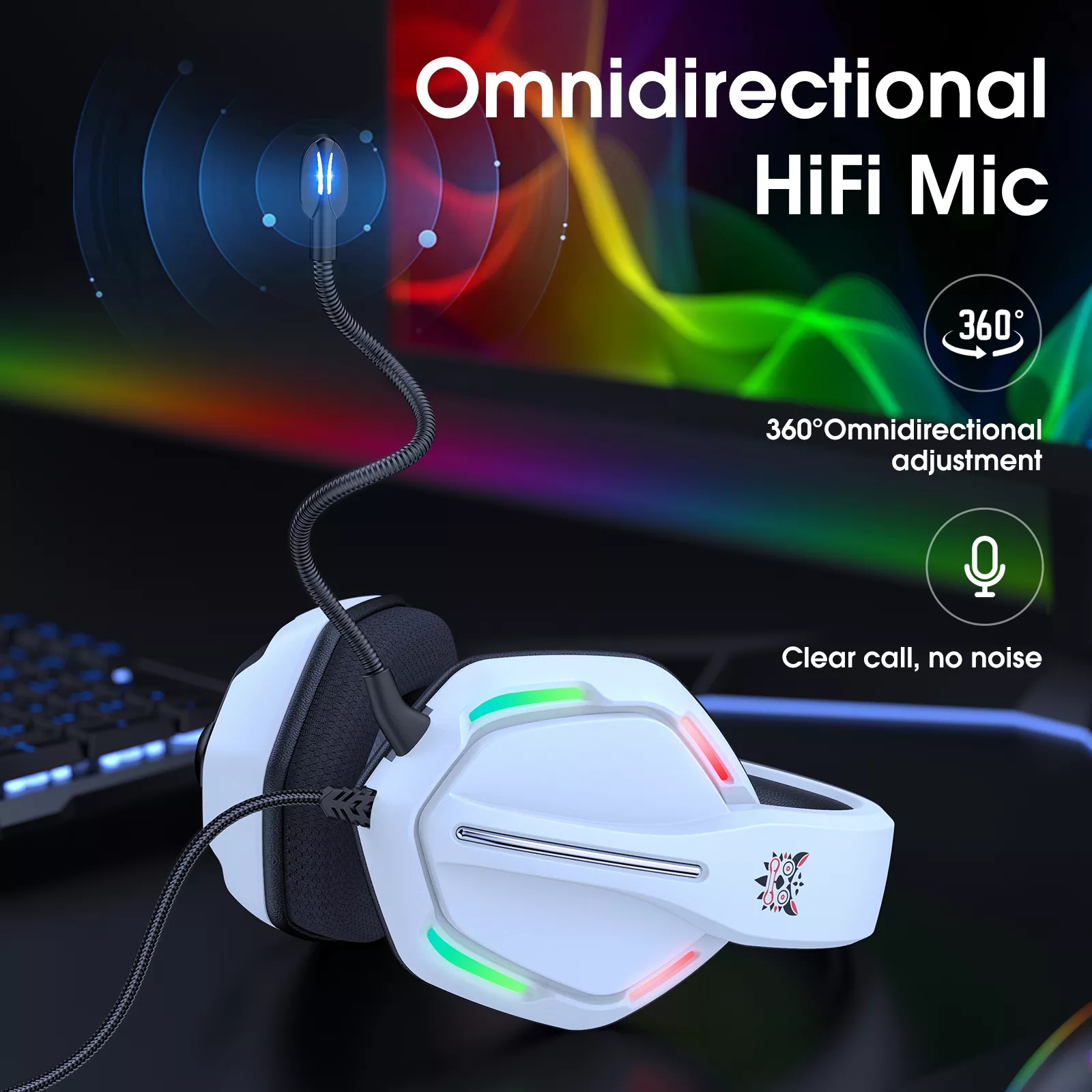 ONIKUMA X27 Headphone USB 3.5mm LED Light Wired Bass Gaming Headphone Stereo Earphone Microphone for PS4 Computer PC Gamer