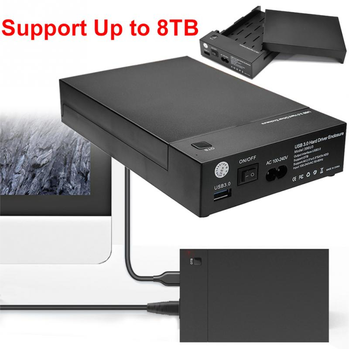 USB3.0 To SATA Serial Hard Disk External Box Enclosure Case For 2.5/3.5 inch HDD SSD Hard Drive 87