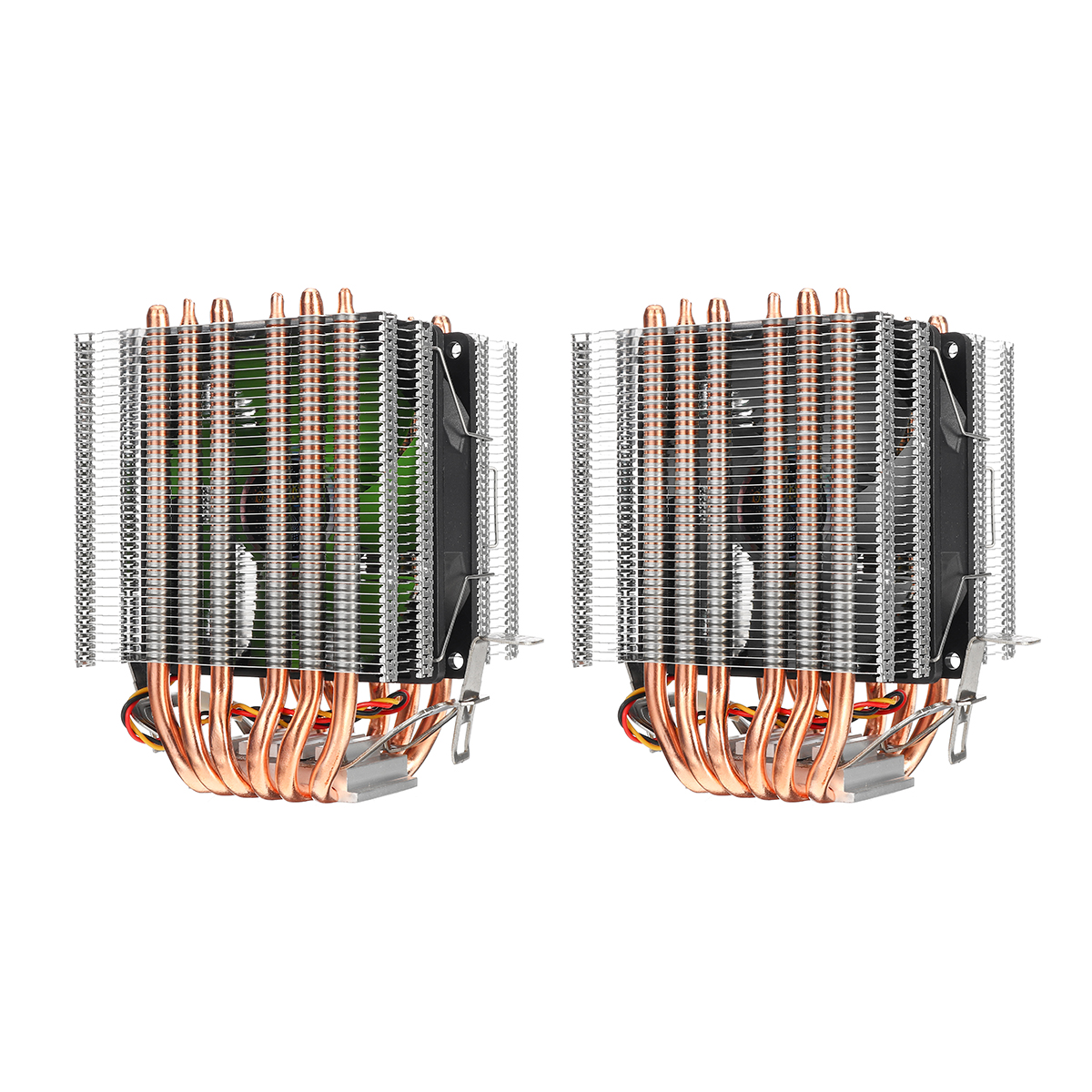 Dissipador de calor do ventilador do cooler do processador de 3 pinos 6 Ventilador de refrigeração do tubo de calor de cobre para Intel 775/1150/1151/1155/1156/1366 e AMD All Platforms