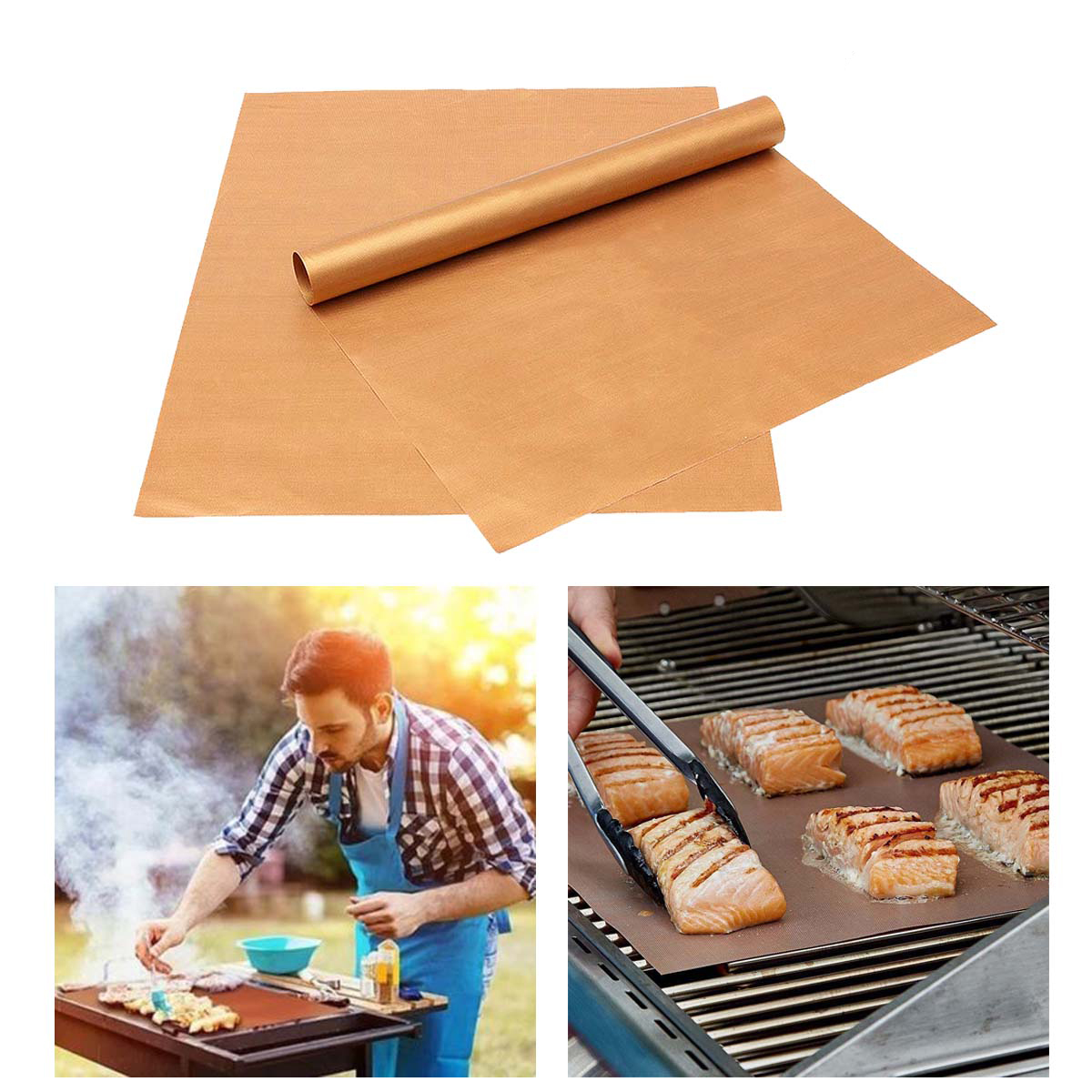 

IPRee™ 4PCS Outdoor Picnic BBQ Grill Mat Camping Non-stick Reusable Bake Pad Tool