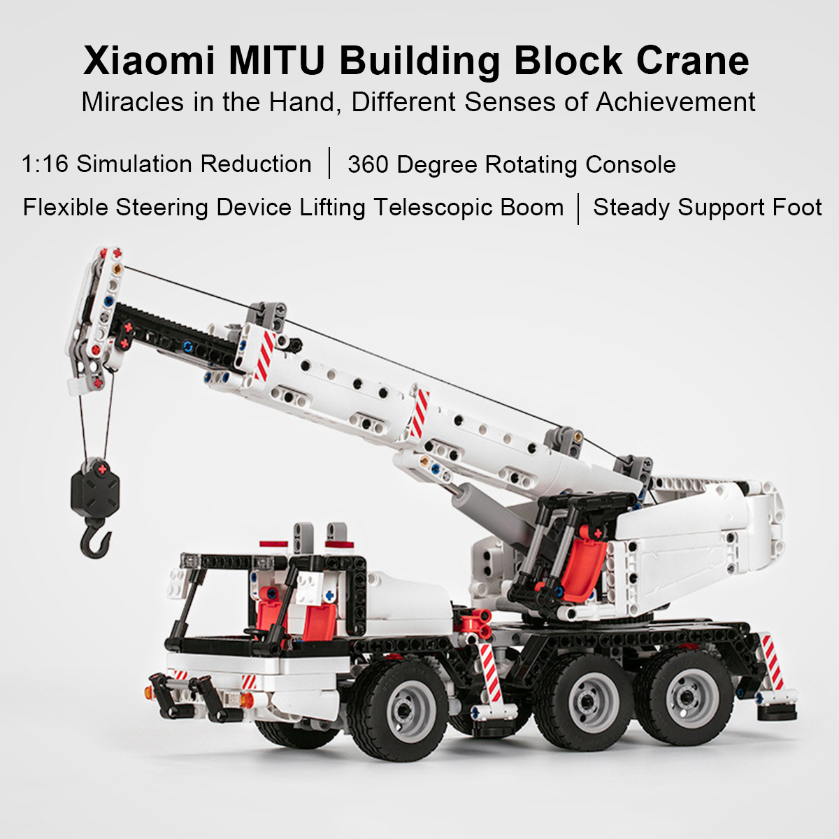 Xiaomi Mitu 360 Degree Rotating Building Engineering Crane Blocks Science Model Building 46