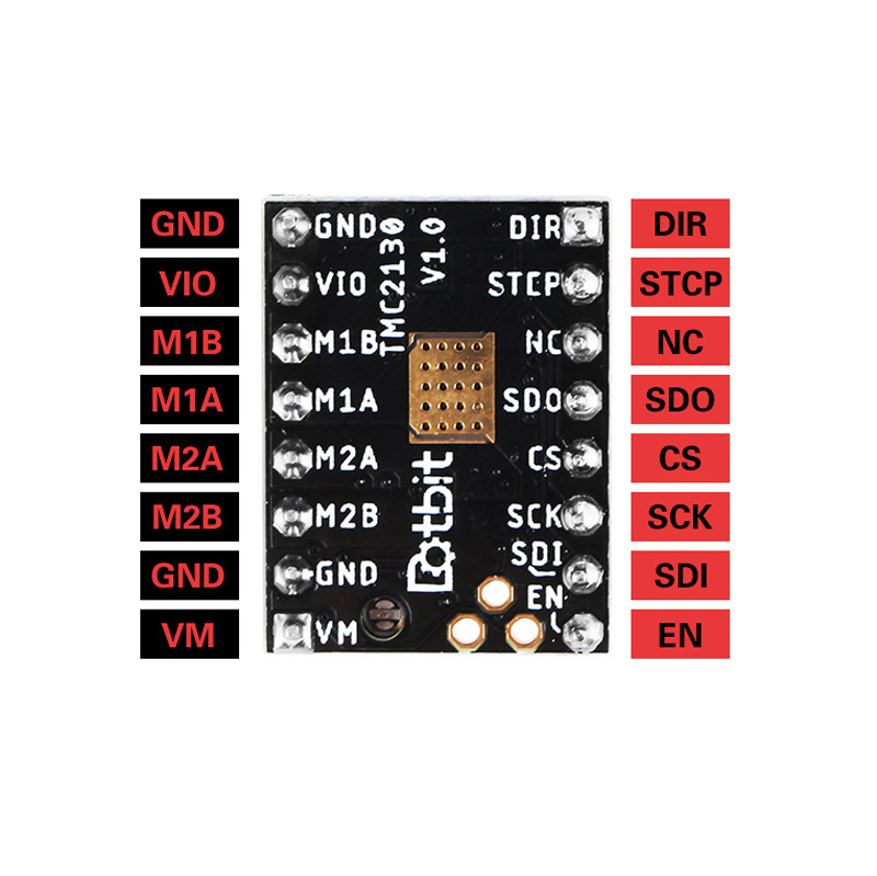 MC2130 V1.0 Ultra-silent 256 High Subdivision Stepper Motor Driver with Red Heat Sink for 3D Printer Part