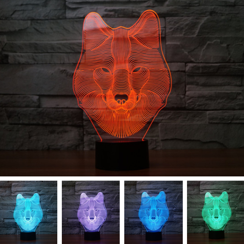 Colorful Festival Halloween LED 3D Illusion Lamp Night Light TF Card Bluetooth Speaker 8