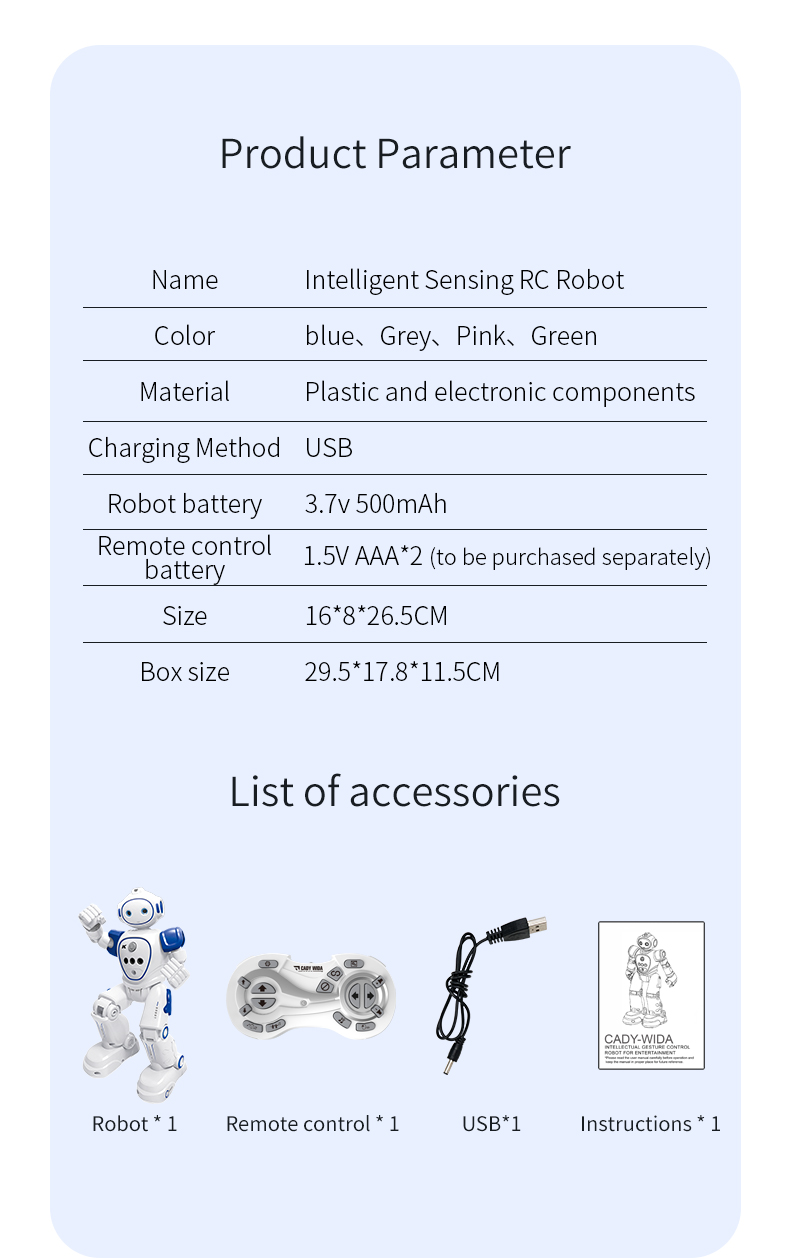 JJRC R21 Intelligent Sensing RC Robot CADY WIDA Programming Gesture Control Robot Entertainment RC Robot Gift for Kids