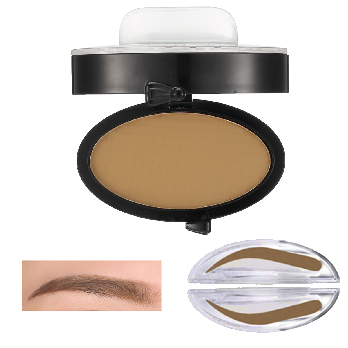 Brow Stamp Powder Grey Brown Makeup Eyebrow Gel Seal Waterproof Eyes Cosmetic Black Head Brush Tools