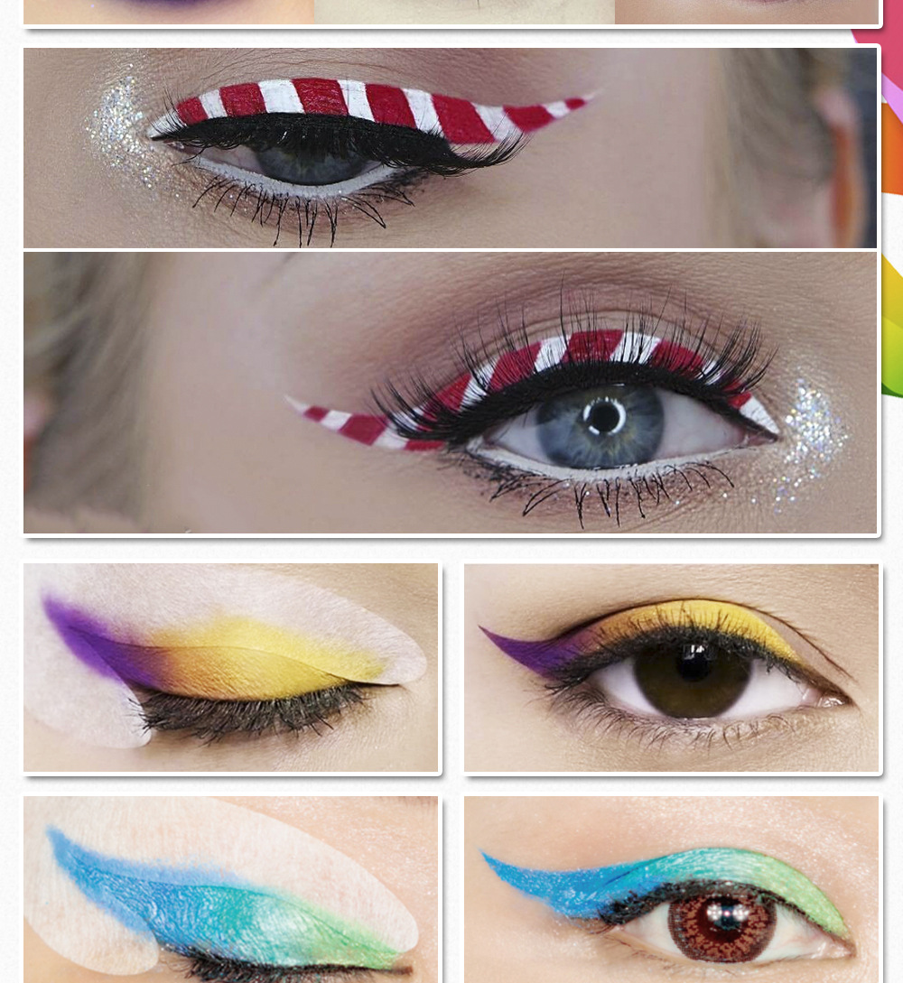 60Pcs Gentle Cat Eye Eyeliner Stencil Eye Shadow Guide Models Template Shaper Beauty Makeup Tools 