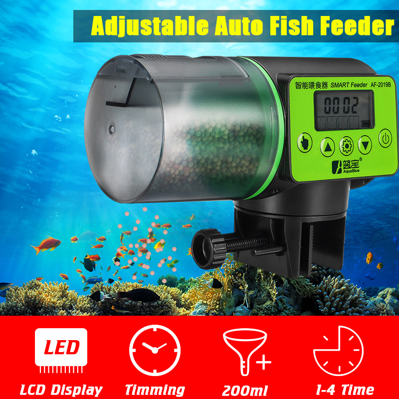 Dispaly Intelligent Timing Feeder Automatic Fish Feeder Timer Fish Feeder Fish Food Dispenser for Aquarium Fish Tank