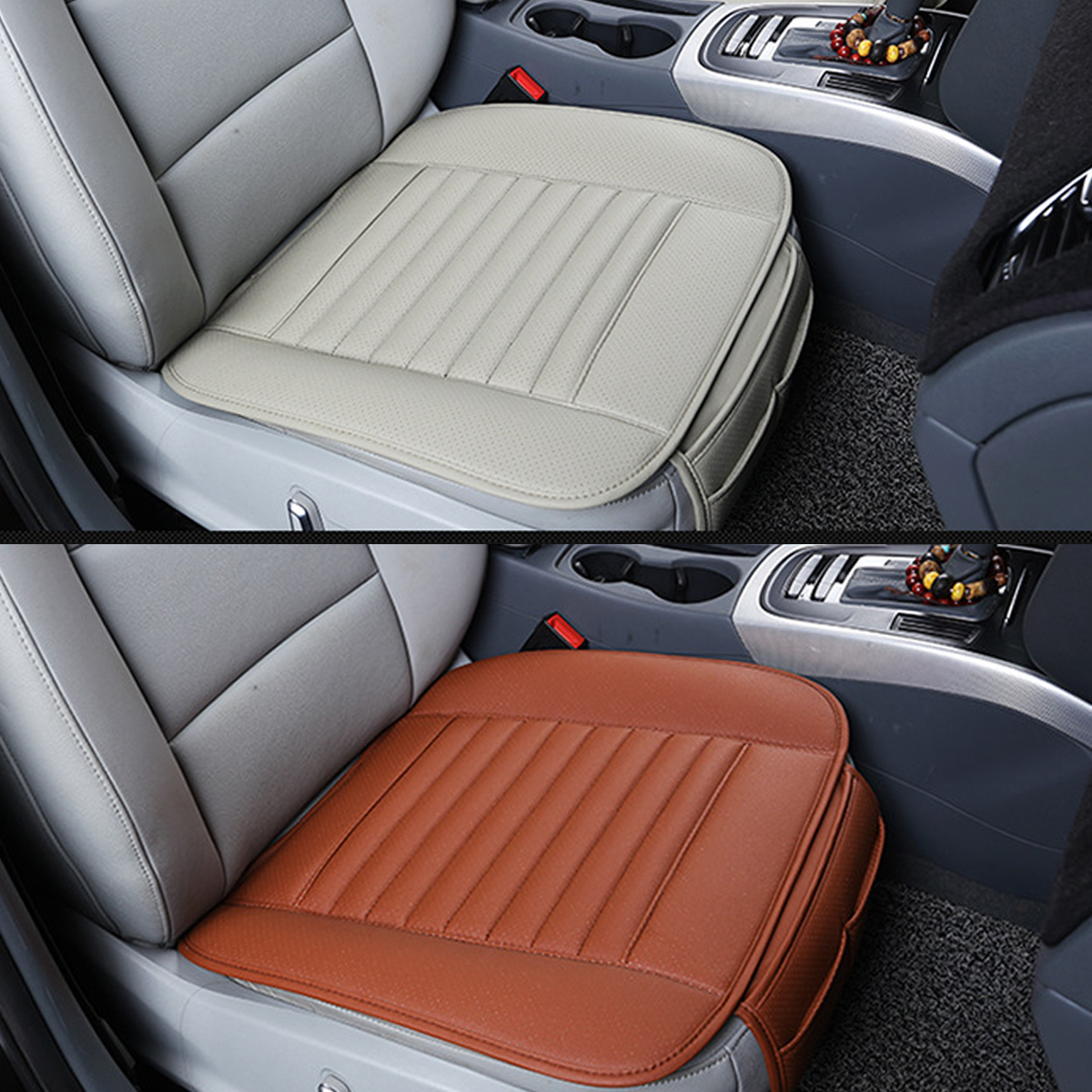 Car Front Seat Cover Cushion Breathable PU Leather Bamboo Charcoal Pad Mat