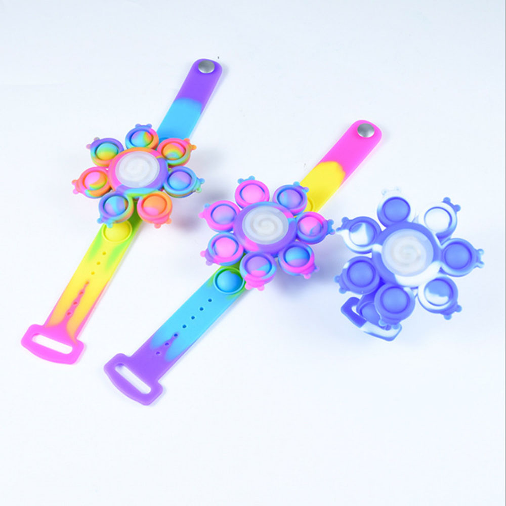 Multicolor Luminous Rotating Bracelet Bubble Silicone Decompression Fidget Toy for Children's Gift