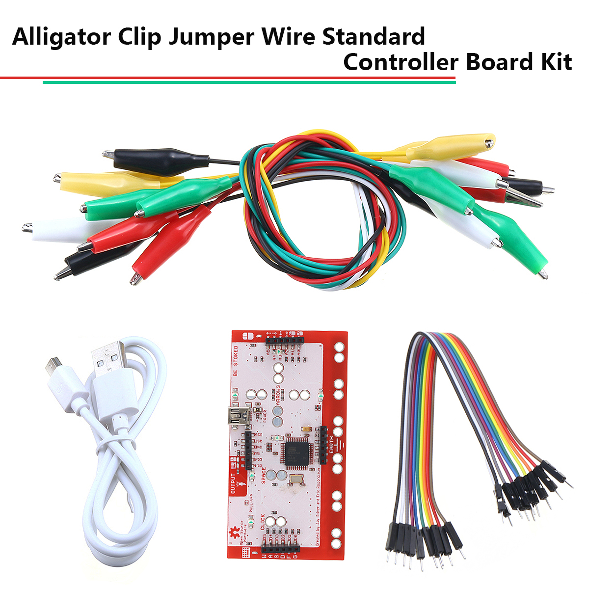 Alligator Clip Jumper Wire Standard Controller Board Kit for Makey Makey Science Toy 9