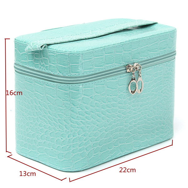 Crocodile Pattern Makeup Bag Cosmetic Tool Case Beauty Nail Decoration Storage 4 Colors