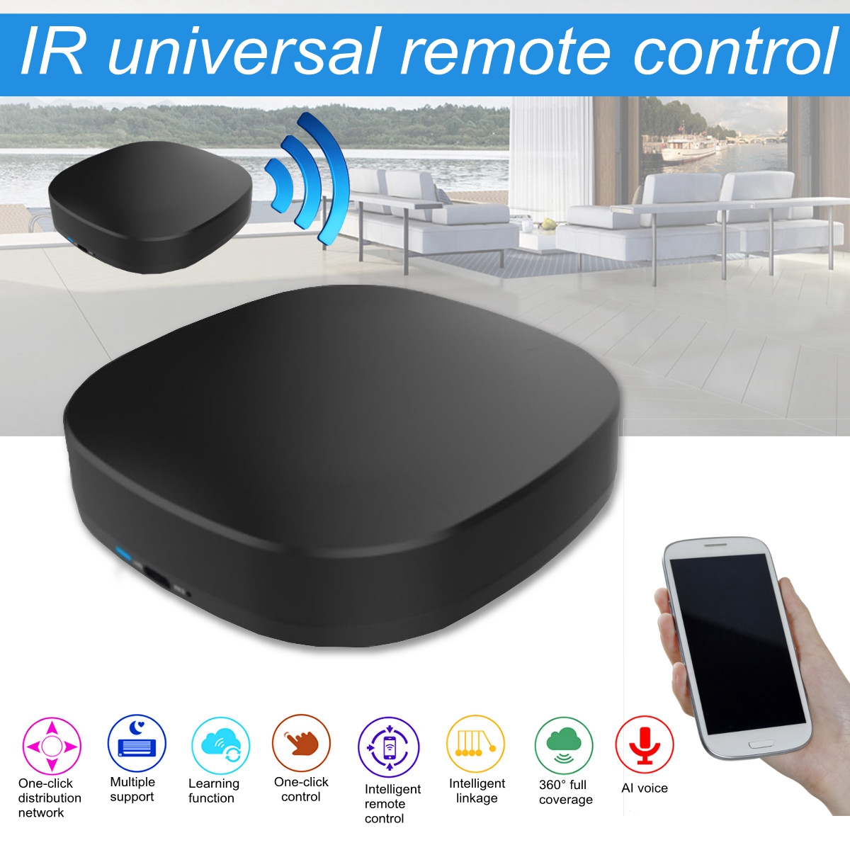 Universal IR Remote Control 20-60KHz Infrared 20~60KHz Frequency Supports IOS & Android