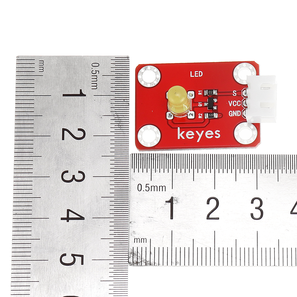 Keyes Brick LED Yellow Light Module (Pad hole) Anti-reverse Plug White Terminal Digital Signal