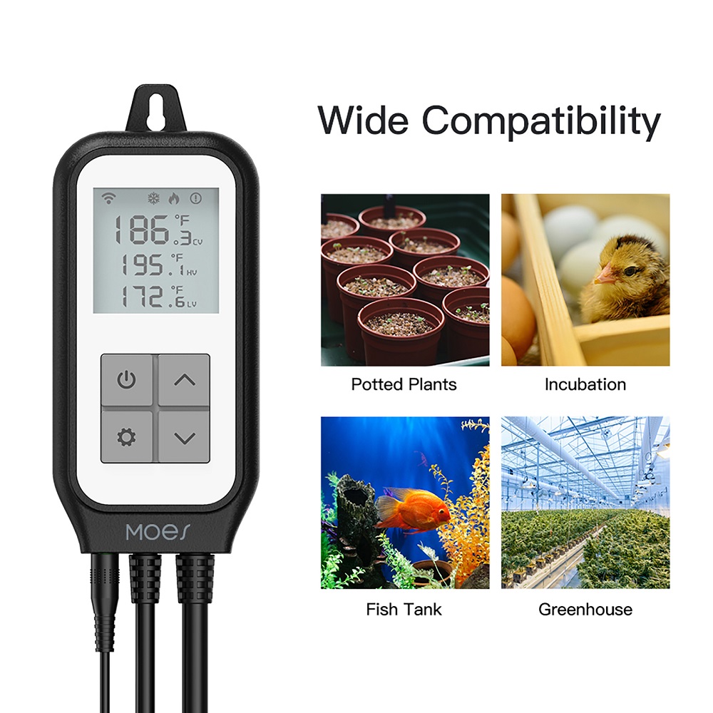 SOP20 AC100-250V LED Display WiFi Tuya Smart Digital Thermostat Socket App Remote Control Agricultural Household Temperature Regulator