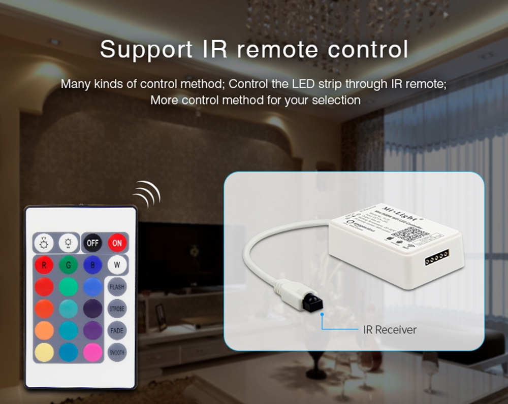 Milight YL2S Mini RGBW WiFi LED Controller Work With Amazon Alexa Voice for LED Strip Light DC12-24V