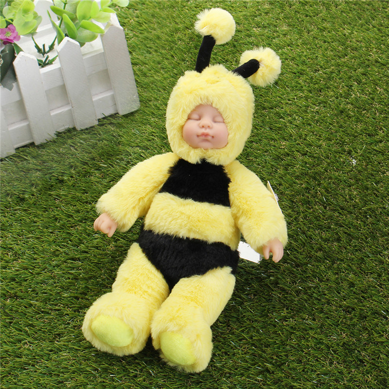 

25см Cute Bee Одежда новорожденного Спящая Soft Винил Reborn Baby Кукла Подарочная игрушка