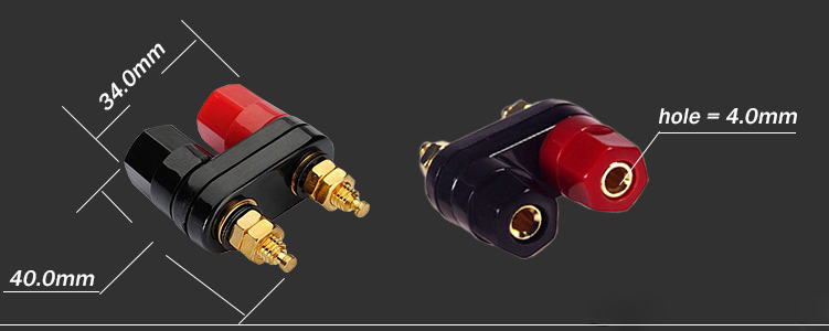 Couple Terminals Red Black Connector Amplifier Binding Post Banana Speaker Plug Jack