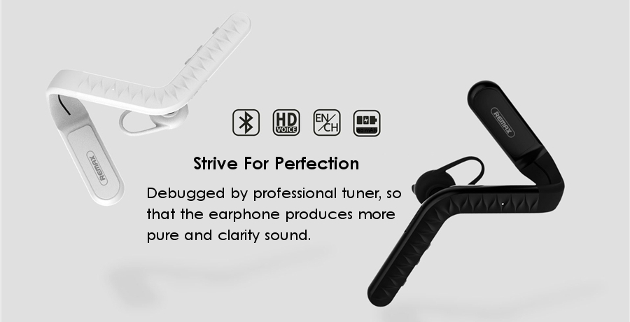 REMAX RB-T16 Earhook Bluetooth Earphone Headset With Mic HD Calls Voice Prompt For iPhone Xiaomi