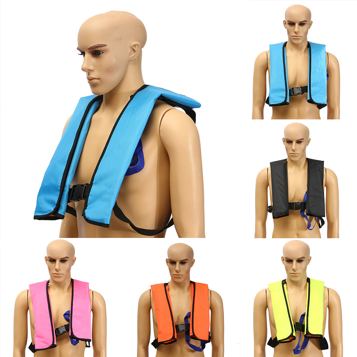 

Adult Manual Inflatable Life Jacket Sailing Boating Security Swimming Vest 5 Colors