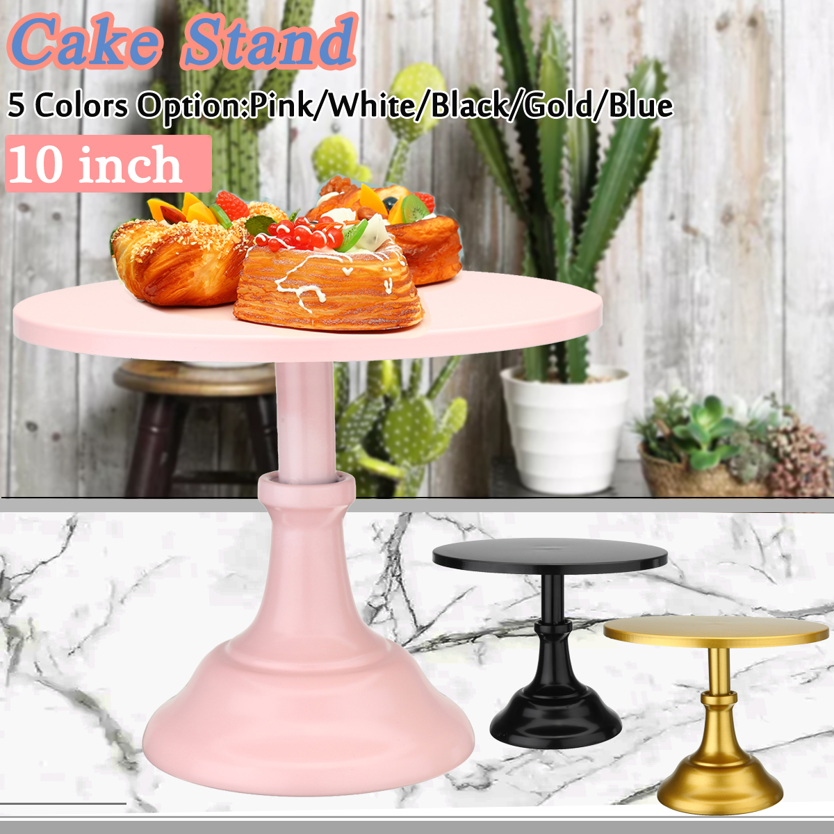 10 Inch Cake Stand White Simple Style Fruit Dessert Rack Desktop Decorations Serving Tray