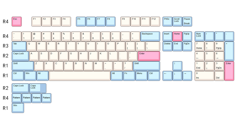 108 Key Dye-sub PBT Keycaps Keycap Set with 3 Supplementary Keycap for Mechanical Keyboard 14