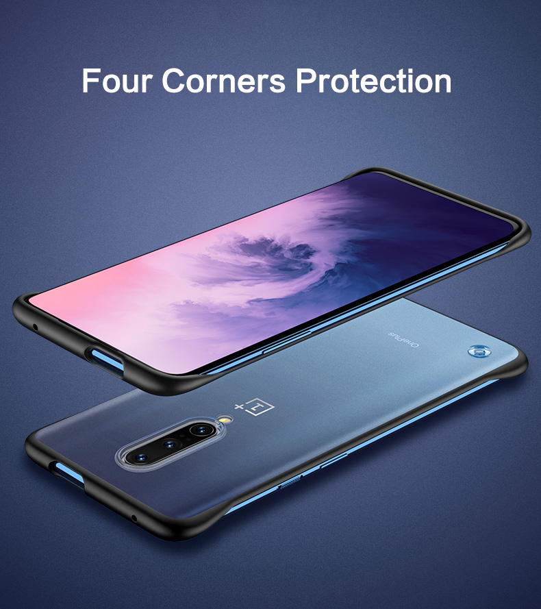 Bakeey Transparent Ultra Thin Anti Fall Matte Hard PC&Soft Edge With Finger Ring Protective Case For OnePlus 7 PRO