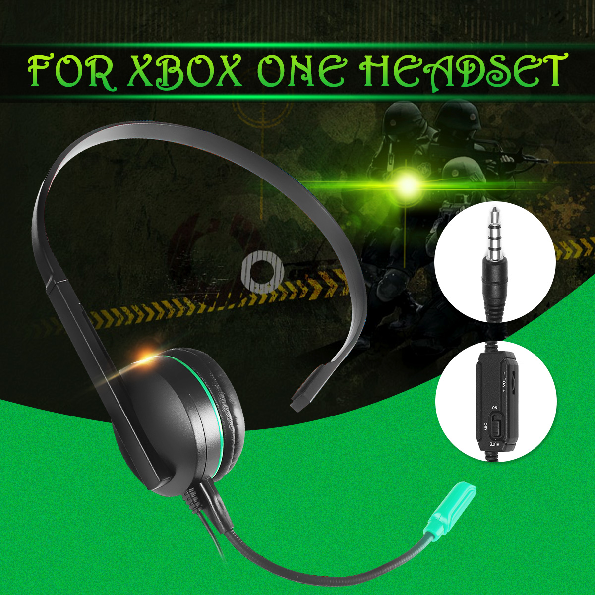 Wired Chat Gaming One Side Headset Headphone with Microphone For PS4 Xbox ONE 10