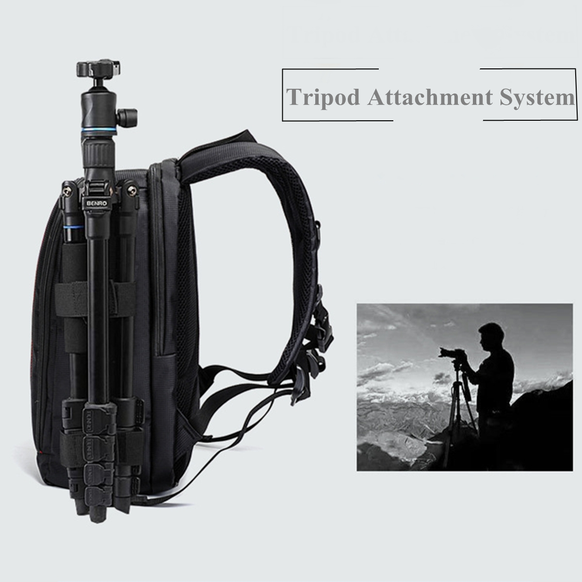 Waterproof Camera Backpack Travel DSLR Bag W/ Rain Cover For Canon Sony 38