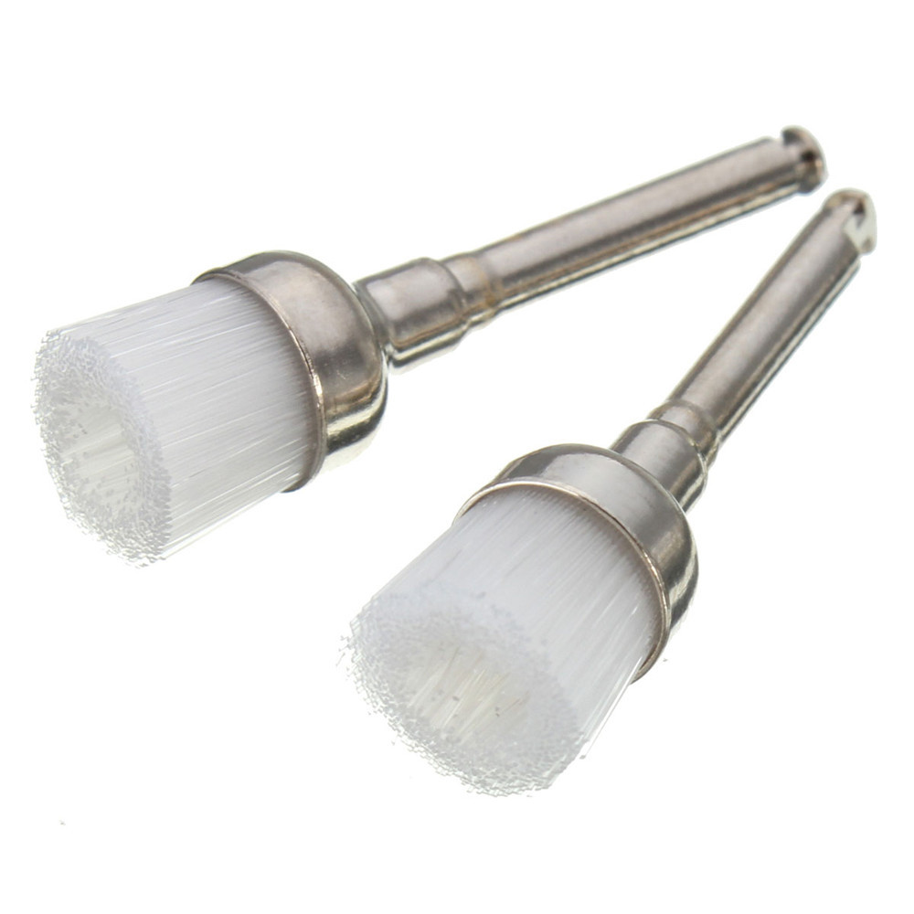 100pcs 28mmx7mm Dental Prophy Brush Polishing Brush White Nylon Bowl Shape