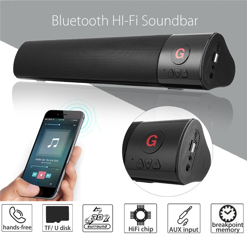 AWI ES-978 HiFi Soundbar Wireless Bluetooth Speaker 3D Stereo FM Radio TF Card Hands Free Soundbar 9