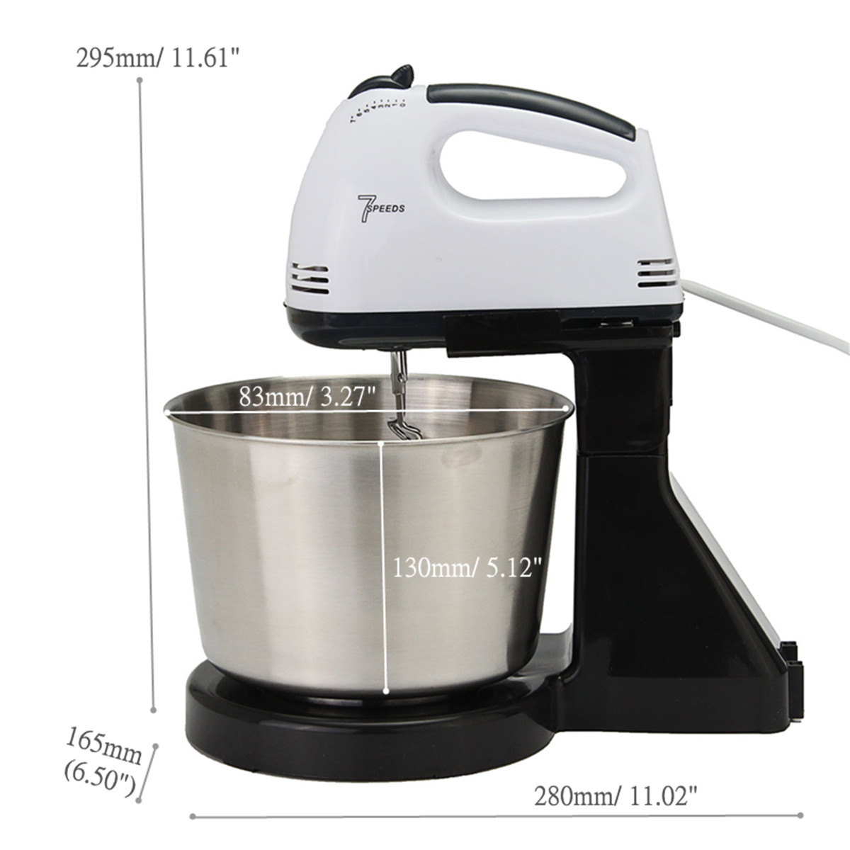 7 Speed Electric Egg Beater Dough Cakes Bread Egg Stand Mixer + Hand Blender + Bowl Food Mixer Kitchen Accessories Egg Tools 24