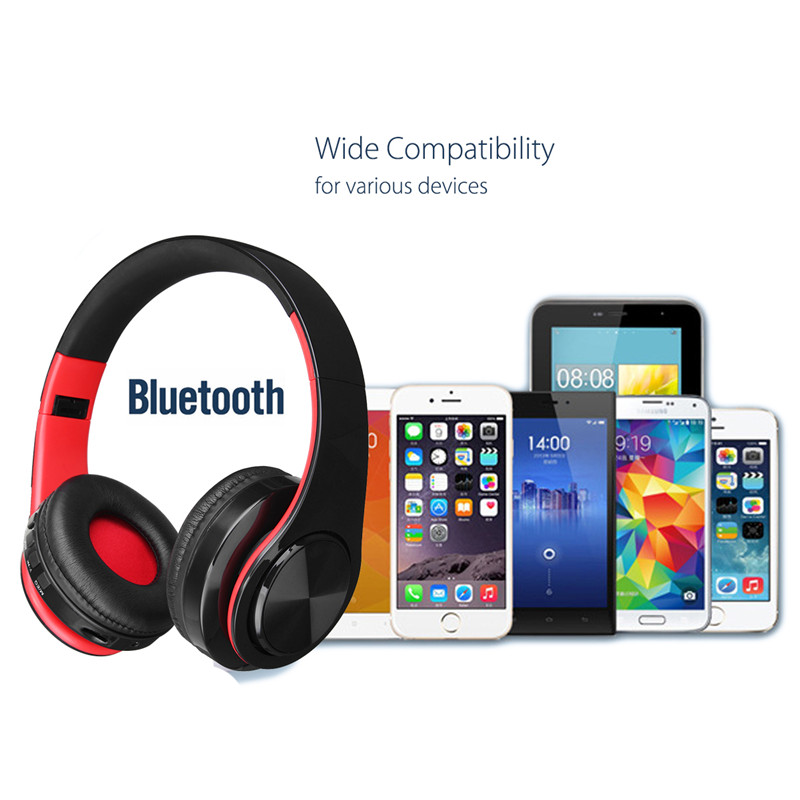 Portable Wireless Hifi Stereo bluetooth Sports Headphone Headset Mic SD AUX
