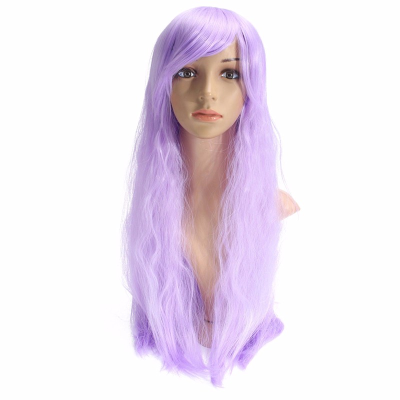 

Светло-фиолетового цвета 70см кукуруза завивку длинные вьющиеся волнистые парик косплей партии ежедневные парики