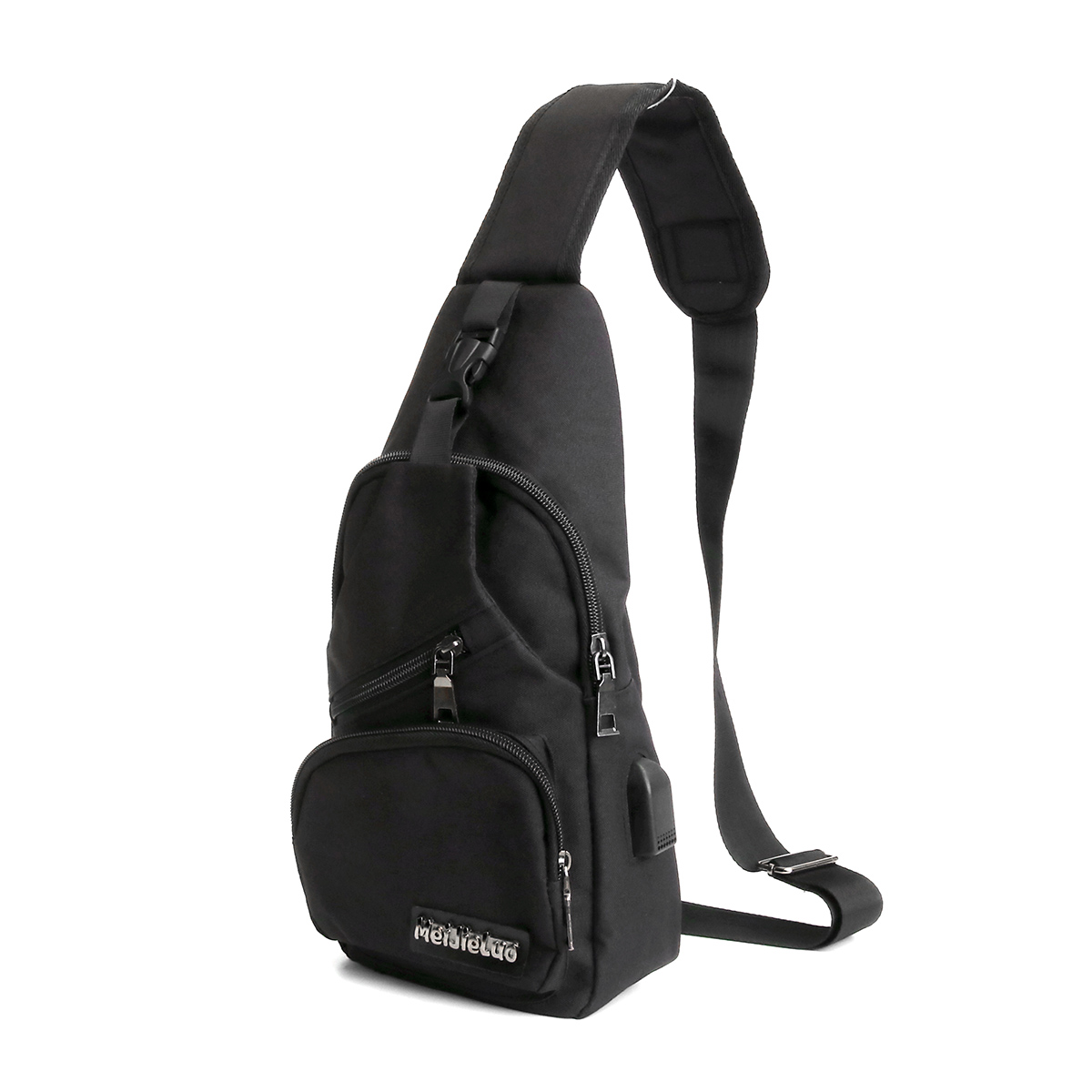 Men USB Charging Shoulder Chest Bag Sling Backpack Waterproof Sports Travel Pouch 19