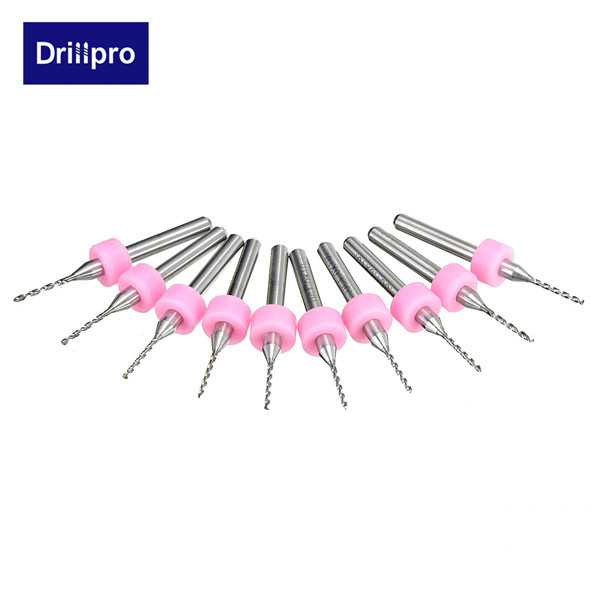Drillpro DB-P3 10pcs 1.0mm Carbide Micro PCB Drill Bits CNC Jewelry Rotary Tool For PC Boards
