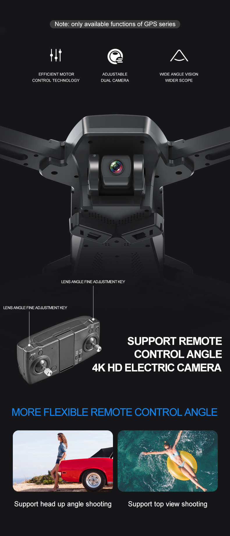 1906 5G WIFI FPV GPS With 4K HD ESC Dual Camera Optical Flow Visual Positioning Foldable RC Drone Quadopter RTF - Photo: 9