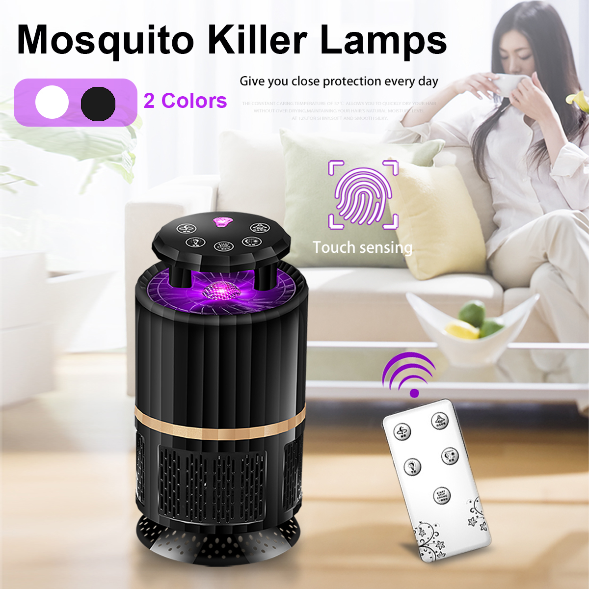 5W USB Powered Bug Zapper Mosquito Killer Lamp w/Remote Control Mosquito Trap Lamp Mosquito Dispeller