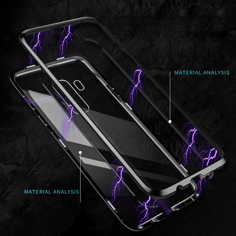 Bakeey Magnetic Adsorption Aluminum Tempered Glass Protective Case For Samsung Galaxy A50 2019