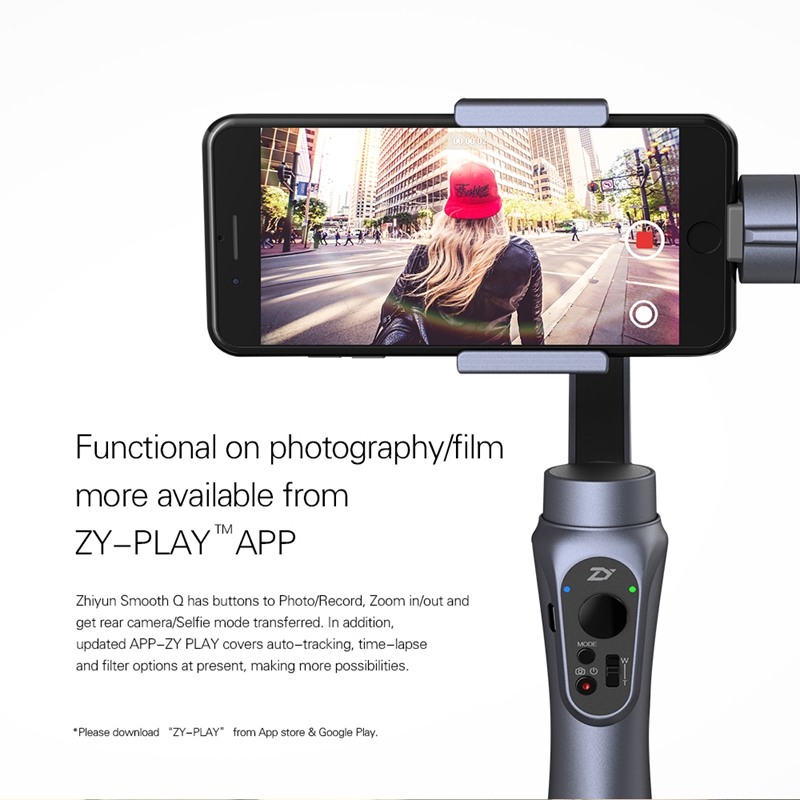 Zhiyun Smooth Q Brushless 3 Axis Gimbal Portable for 6 inch iPhone Smartphone GoPro 3/4/5 Smart Phone Mobile