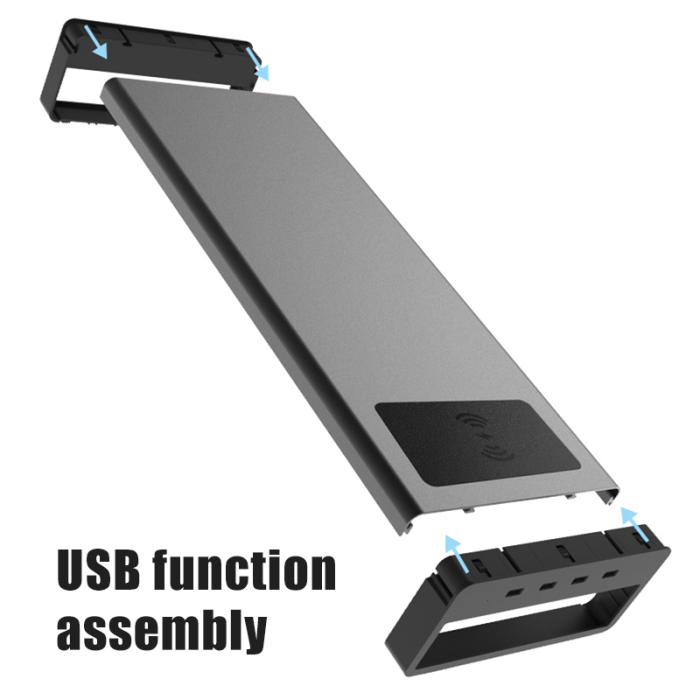 USB 3.0 Wireless Charger and Fast Charge Base Aluminum Smart Base Laptop Stand Alloy Computer Laptop Base Stand Port Charger Stand Monitor Bracket Desk