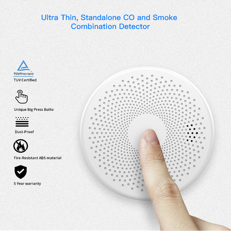 2 in 1 Version WiFi Function Tuya And Smart Life Smoke Detector Sensor & Carbon Monoxide Co Gas Detector Smoke Fire Sound Alarm