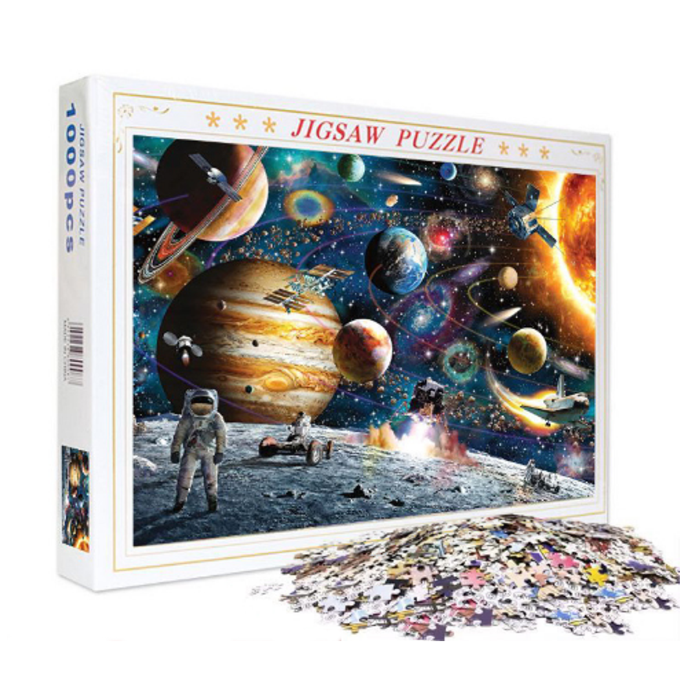 1000 Pieces DIY Space Traveler Scene Flat Paper Jigsaw Puzzle Decompression Educational Indoor Toys